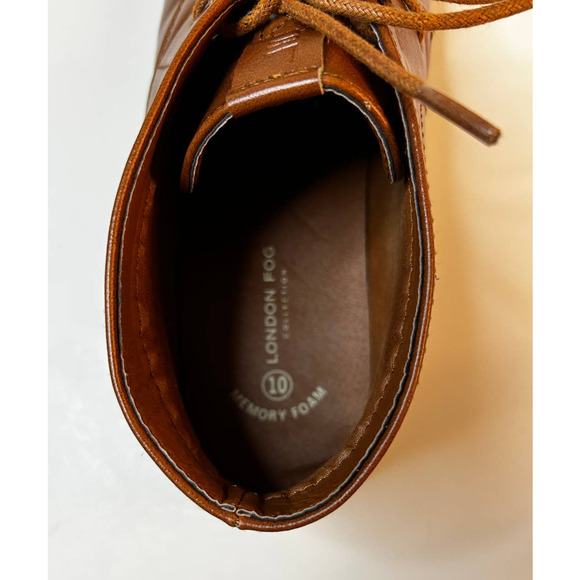 London Fog Blackburn Tan Mens Chukka Faux Leather Dress Boots Memory Foam Size10 main image 2